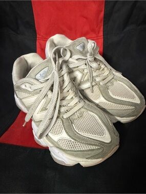New Balance White and Light green  Women's Sneakers